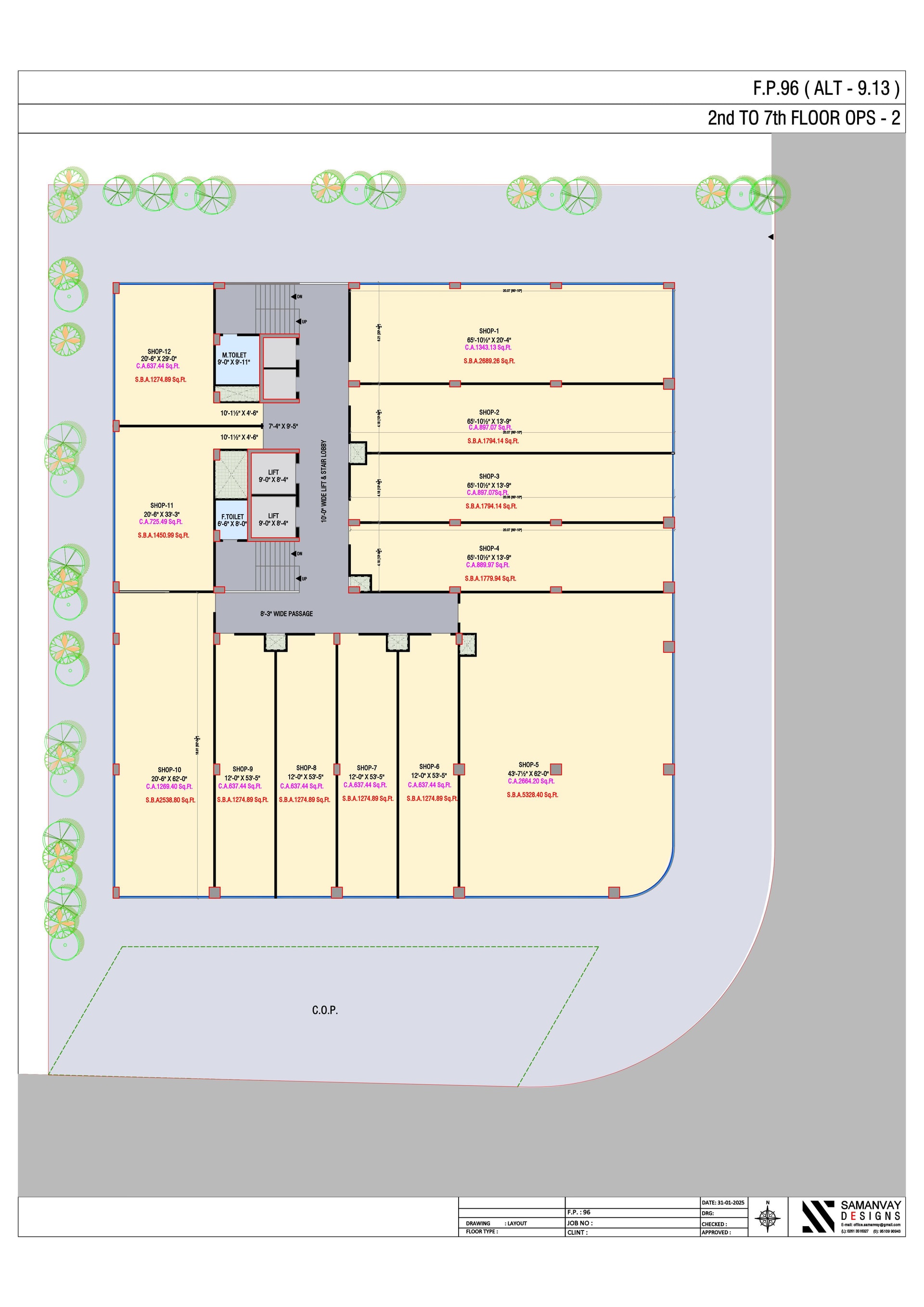 Typical Floor Plan (2nd–7th)